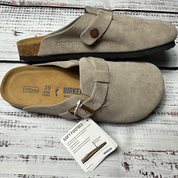 NWT Birkenstock Boston Clog Taupe Size 6 7 7.5 8 8.5 9 9.5 Soft Footbed Women’s - Picture 2 of 5